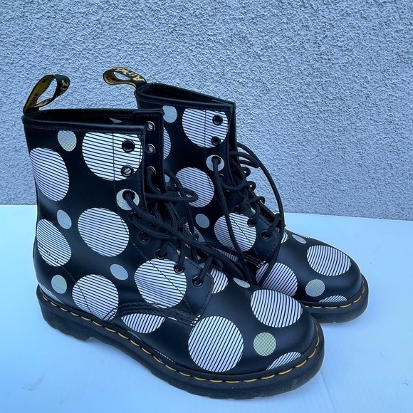 Dr. Martens 1460 WOMEN'S POLKA DOT SMOOTH LEATHER LACE UP BOOTS NEW - Picture 9 of 13